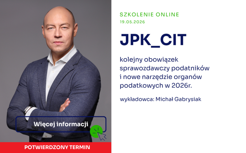 Potwierdzone szkolenie z JPK_CIT!