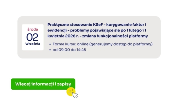 Zapraszamy na szkolenie KSeF online