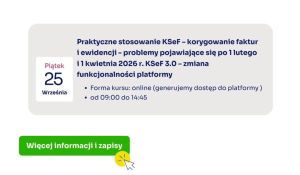 Zapraszamy na szkolenie KSeF online