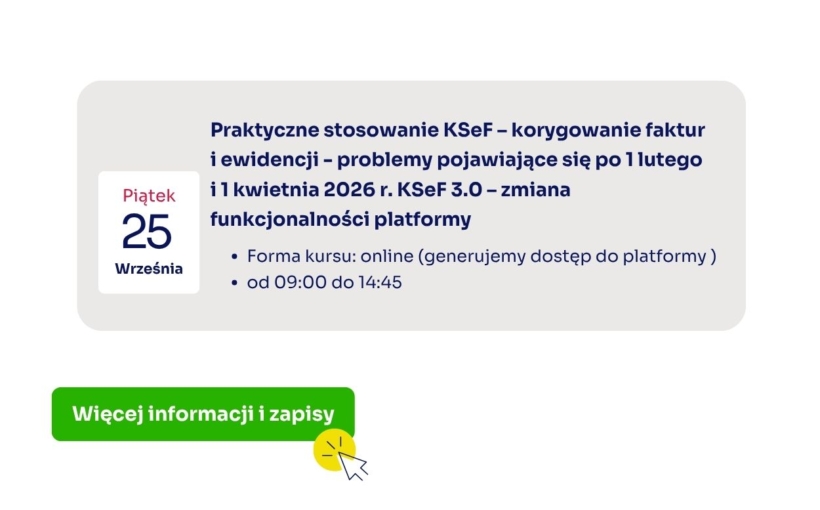 Zapraszamy na szkolenie KSeF online